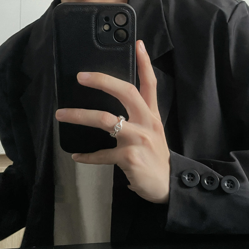 Simple Leather Texture All Inclusive Solid Color Phone Case