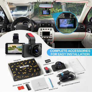 Range Tour Car Dash Cam Front, FHD 1080P Car Camera 170° Wide Angle WDR In