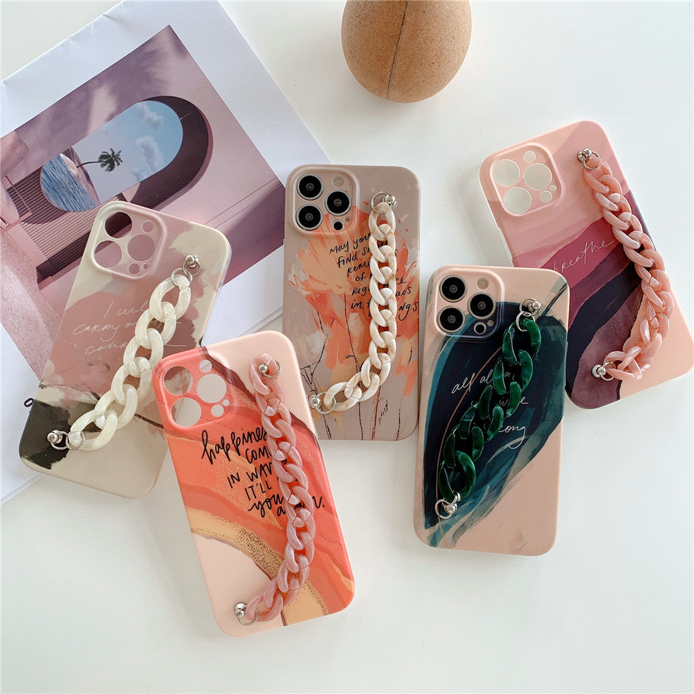 Plastic Graffiti IMD Wristband Chain Phone Case