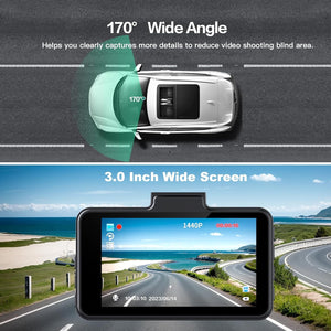 Range Tour Car Dash Cam Front, FHD 1080P Car Camera 170° Wide Angle WDR In