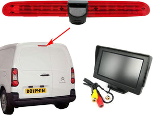 Brake Light Rear Reversing Camera Fits Citroen Berlingo & Peugeot Partner II 2008-2018 (Camera with 4.3" Dash Monitor)