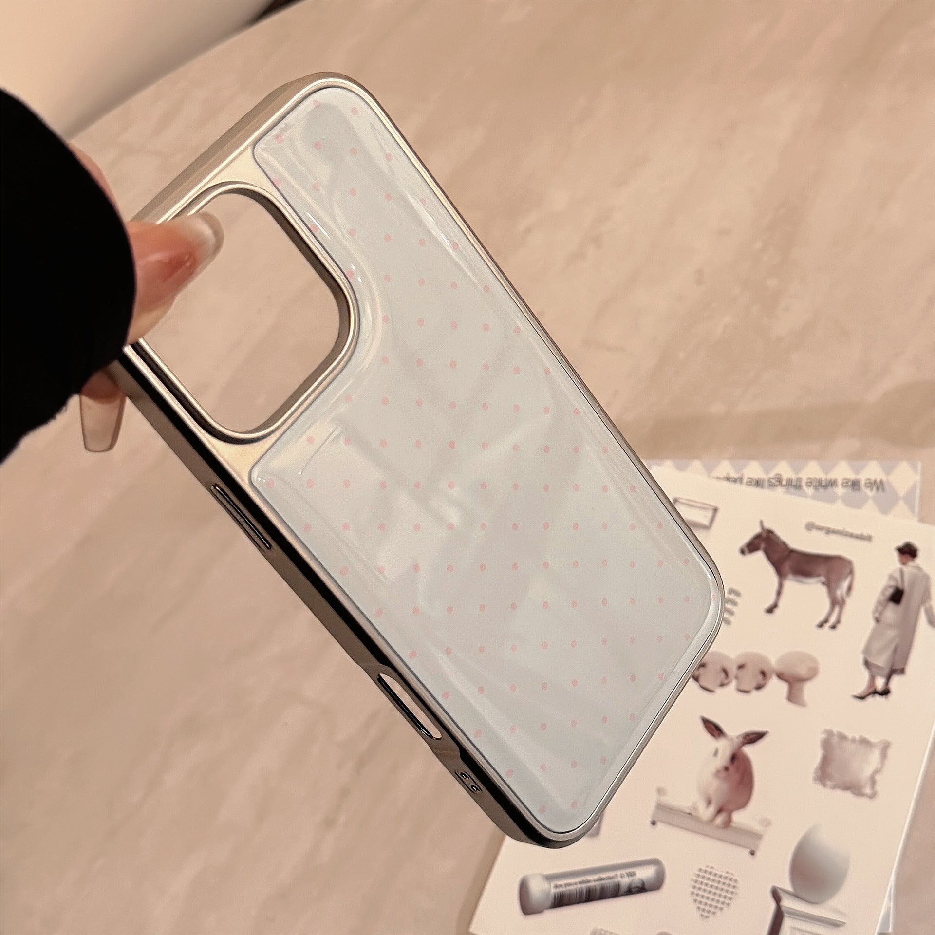 Electroplated Ins Minimalist Polka Dot Phone Case
