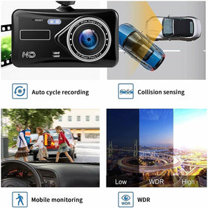 Dash Cam Front and Rear 1080P Full HD Dual Dash Camera in Car Camera Dashboard Camera Dashcam for Cars 170 Wide Angle HDR with 4.0" Touchscreen LCD Display Night Vision Motion Detection and G-Sensor