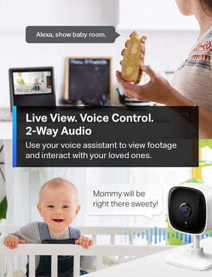 Tapo 1080P Indoor Security Camera for Baby Monitor, Dog Camera W/Motion Detection, 2-Way Audio Siren, Night Vision, Cloud & SD Card Storage, Works W/Alexa & Google Home (Tapo C100)