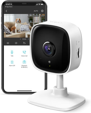 Tapo 1080P Indoor Security Camera for Baby Monitor, Dog Camera W/Motion Detection, 2-Way Audio Siren, Night Vision, Cloud & SD Card Storage, Works W/Alexa & Google Home (Tapo C100)