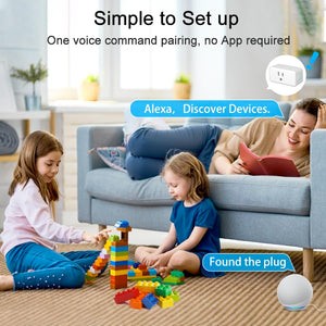 Mini Smart Plug, Simple Setup with One Voice Command, Compatible with Alexa Only, Voice Control, Remote Control, Timer Function, Group Control, Bluetooth Mesh, Alexa Echo Required (1 Pack)