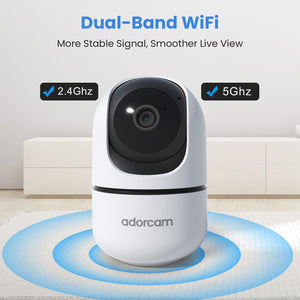 Indoor Camera for Home Security: 5G & 2.4G Wifi 2K 360° Pan Tilt Camera with 2 Way Audio Night Vision Phone App Video Surveillance for House Room Apartment Monitoring Baby Nanny Pet Dog Cat