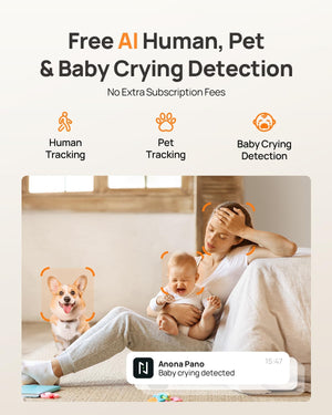 4K UHD Indoor Camera, Pet/Dog/Baby Security Camera with Phone App, 360°Pan-Tilt, 5G/2.4G Dual-Band Wi-Fi 6, Auto-Tracking, Person/Pet/Baby Crying Detection, Privacy Mode, Two-Way Audio, 2 Pack