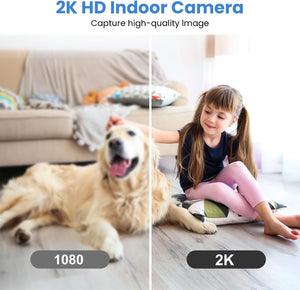 Indoor Camera for Home Security: 5G & 2.4G Wifi 2K 360° Pan Tilt Camera with 2 Way Audio Night Vision Phone App Video Surveillance for House Room Apartment Monitoring Baby Nanny Pet Dog Cat