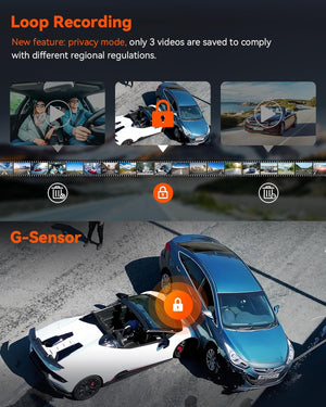 N4 Pro 4K 3 Channel Dash Cam 5G Wifi GPS, STARVIS 2, 4K+1080P+1080P Front and Rear inside Triple Car Camera 3CH HDR, Night Vision, Voice Control, 24/7 Buffered Parking Mode, Support 512GB