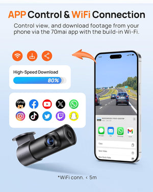 3K Wifi Dash Cam M310 3K Plus, Smart Voice Command 1620P QHD Dash Camera for Cars, WDR, Superior Night Vision, 24H Parking Monitor with APP Control, Time-Lapse Recording, Collision Detection