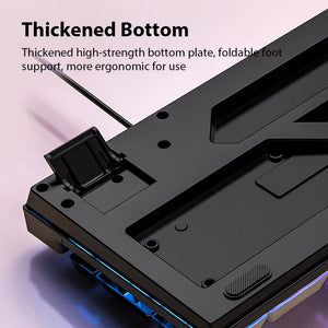 Wired Keyboard Mouse Set RGB Keyboard Mouse Combo Floating Keycap Strong Wear-Resistant 104 Key Standard Keyboard for Laptop