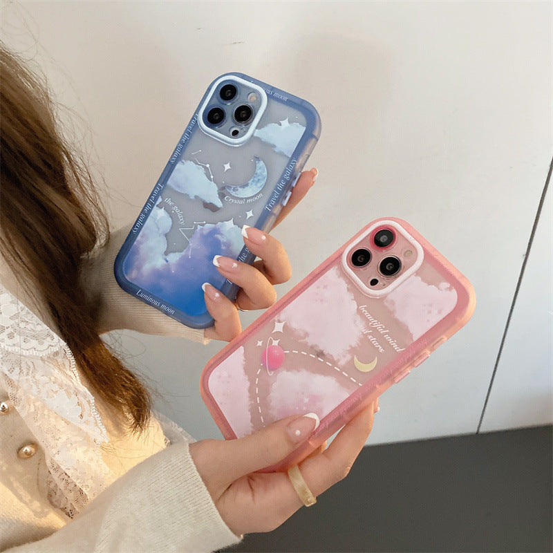 Ins Beautiful Starry Sky Moon All-inclusive Soft Shell Anti-fall