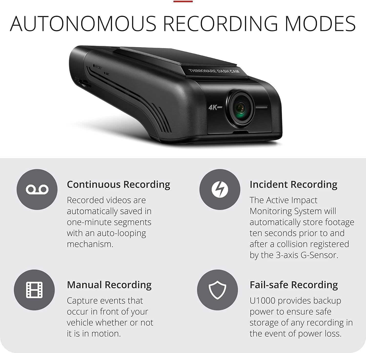 U1000 plus Dash Cam - 4K UHD 2160P Front Car Dash Camera with Built-In Wi-Fi & GPS, Super Night Vision & Hardwire Lead for Battery Safe Parking Mode - 64GB SD Card - Android/Ios App