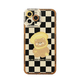 Bread Bear Plaid Cartoon Soft Phone Case
