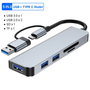 8-IN-2 USB HUB 3.0 USB C HUB Dock Station 5Gbps High Speed Transmission USB Splitter Type C to USB OTG Adapter for Macbook Pro