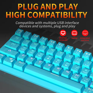 MK61 USB Gaming Esports Mechanical Keyboard Red Switch 61 Key Wired Detachable Cable RGB Backlight Hot Swap