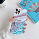 Marble Pattern Folding Stand Is Suitable For Fine Hole Silicone Mobile Phone Case
