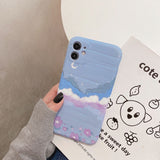 Compatible with Apple, Soft Silicone Case For iPhone Mobile Phone Case Retro Art Oil Painting Landscape Clouds 12 11 Pro Max Xr Xs Max X 7 7 8 Plus