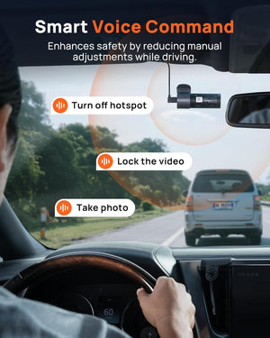 3K Wifi Dash Cam M310 3K Plus, Smart Voice Command 1620P QHD Dash Camera for Cars, WDR, Superior Night Vision, 24H Parking Monitor with APP Control, Time-Lapse Recording, Collision Detection