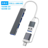 8-IN-2 USB HUB 3.0 USB C HUB Dock Station 5Gbps High Speed Transmission USB Splitter Type C to USB OTG Adapter for Macbook Pro