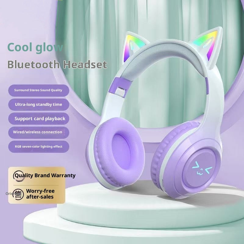 Cute Cat Ear Wireless Bluetooth Headphones