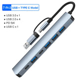 8-IN-2 USB HUB 3.0 USB C HUB Dock Station 5Gbps High Speed Transmission USB Splitter Type C to USB OTG Adapter for Macbook Pro