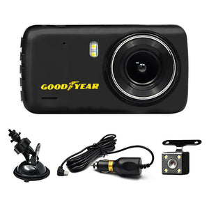 Goodyear 1080P Dual Lens Car DVR Front and Rear Camera Video Dash Cam Recorder