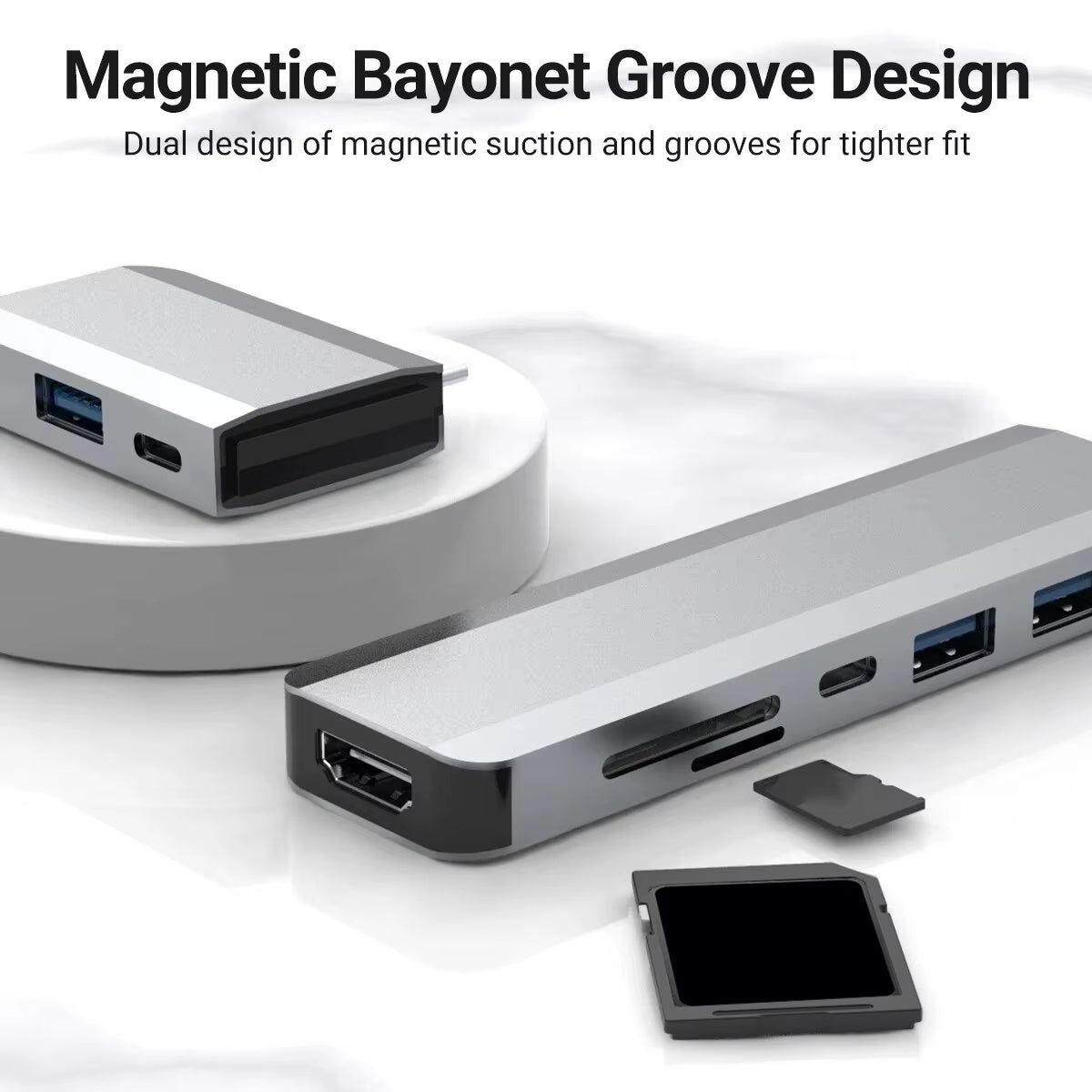 USB-C Docking Station 10 in 1 Magnetic Hub with Dual Monitor +USB 3.0+Type-C 3.0+SD/TF Reader+Pd 100W Charging for Mac Pro DELL