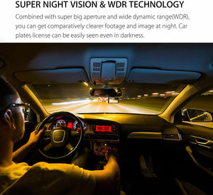 Dash Cam Front and Rear 1080P Full HD Dual Dash Camera in Car Camera Dashboard Camera Dashcam for Cars 170 Wide Angle HDR with 4.0" Touchscreen LCD Display Night Vision Motion Detection and G-Sensor