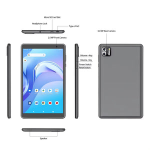 8 Inch Tablet Android 14, 8GB(4+4 Expand) RAM 64GB ROM,1TB Expand,1280X800 IPS Screen 5000MAH Battery,Dual Camera, Wifi