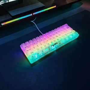 Mini 61-Key Gaming Keyboard with Membrane Keys, RGB Backlight, Compact and Waterproof Design, Ideal for Typing, Travel, Computer