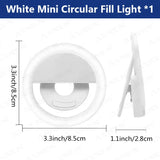 LED Light Ring with Usbcharging Phone Lens Selfie Light Mini Circular Fill Light Clip Compatible with Iphone Samsung Xiaomi Poco