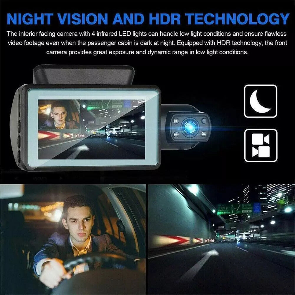 1080P Dual Lens Car Dash Cam Recorder G Sensor DVR Front and Rear Camera Video