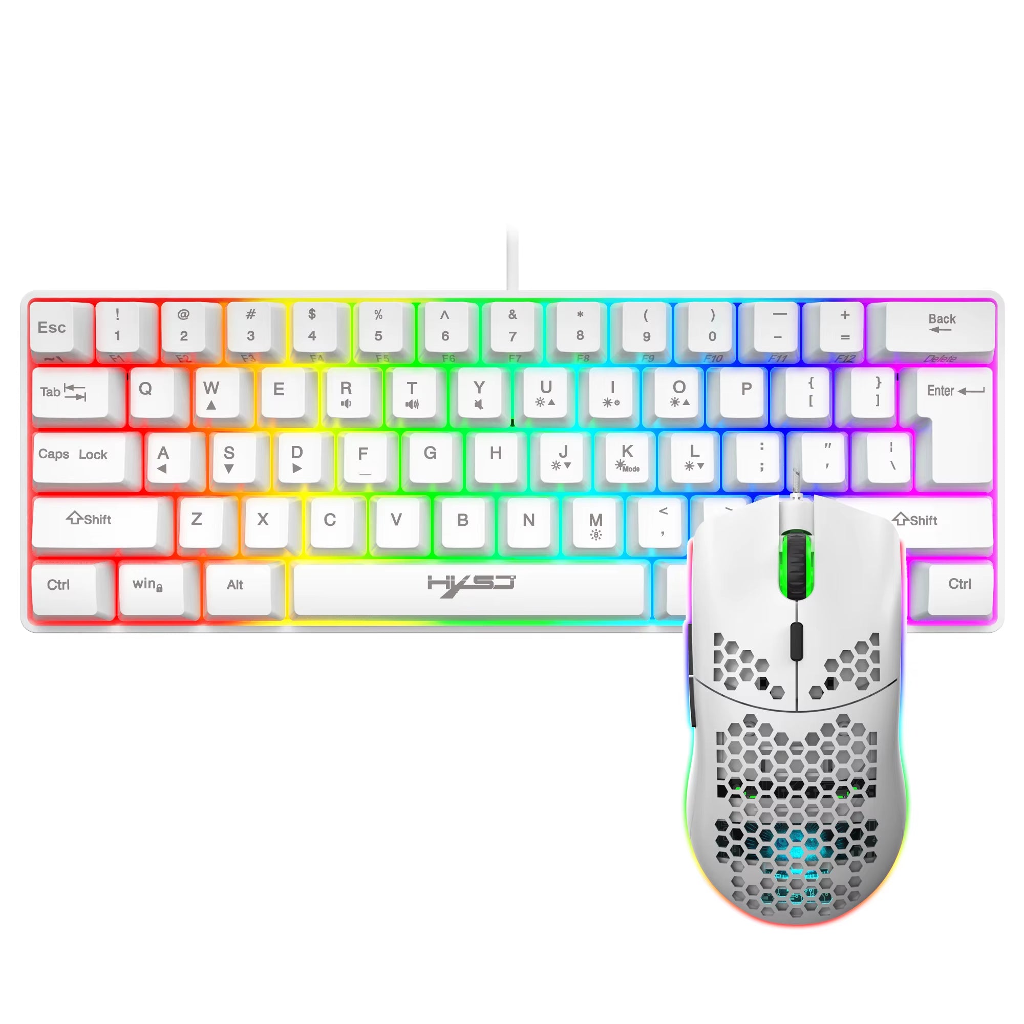 Hot Selling  61 Keys V700 RGB Luminous Mechanical Feel Keyboard and Mouse Combos Gaming Set for Computer Game