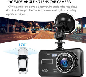 Dash Cam Front and Rear 1080P Full HD Dual Dash Camera in Car Camera Dashboard Camera Dashcam for Cars 170 Wide Angle HDR with 4.0" Touchscreen LCD Display Night Vision Motion Detection and G-Sensor