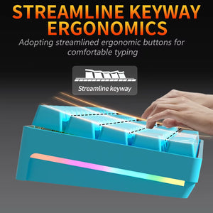 MK61 USB Gaming Esports Mechanical Keyboard Red Switch 61 Key Wired Detachable Cable RGB Backlight Hot Swap