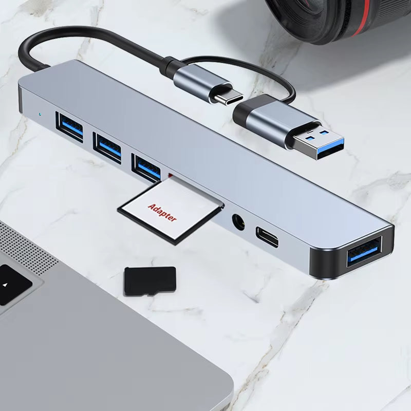8-IN-2 USB HUB 3.0 USB C HUB Dock Station 5Gbps High Speed Transmission USB Splitter Type C to USB OTG Adapter for Macbook Pro