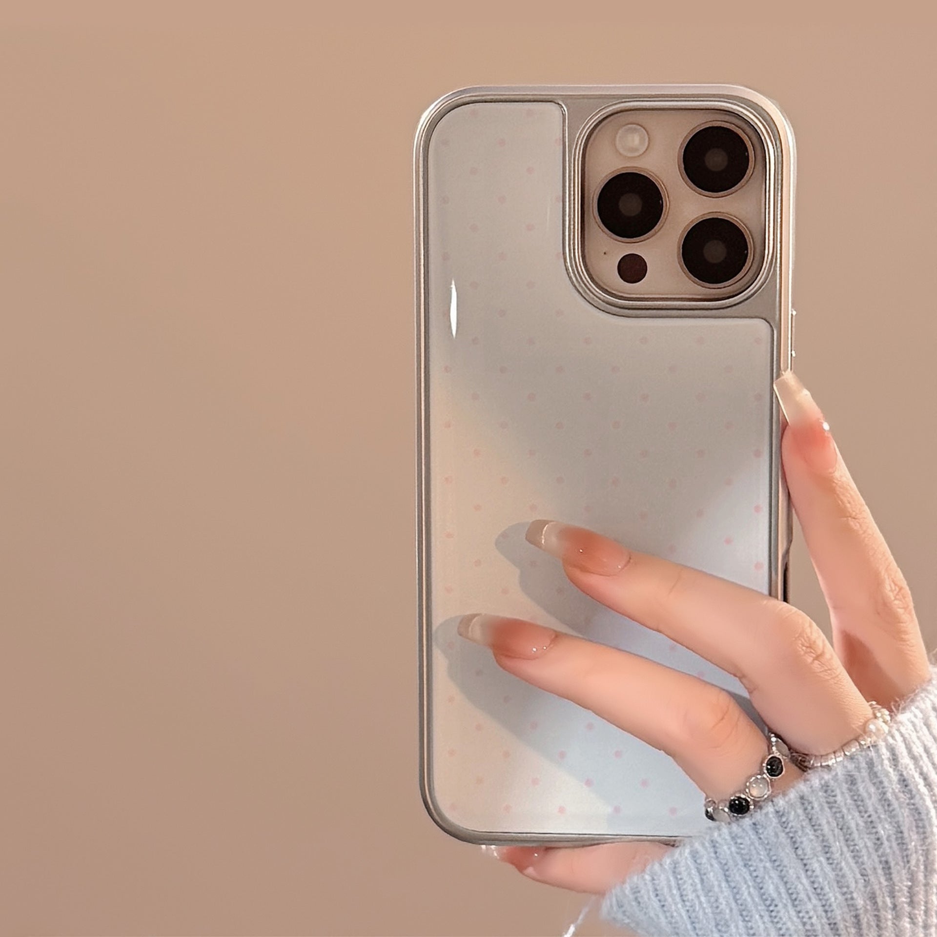 Electroplated Ins Minimalist Polka Dot Phone Case