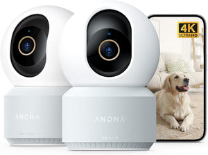 4K UHD Indoor Camera, Pet/Dog/Baby Security Camera with Phone App, 360°Pan-Tilt, 5G/2.4G Dual-Band Wi-Fi 6, Auto-Tracking, Person/Pet/Baby Crying Detection, Privacy Mode, Two-Way Audio, 2 Pack