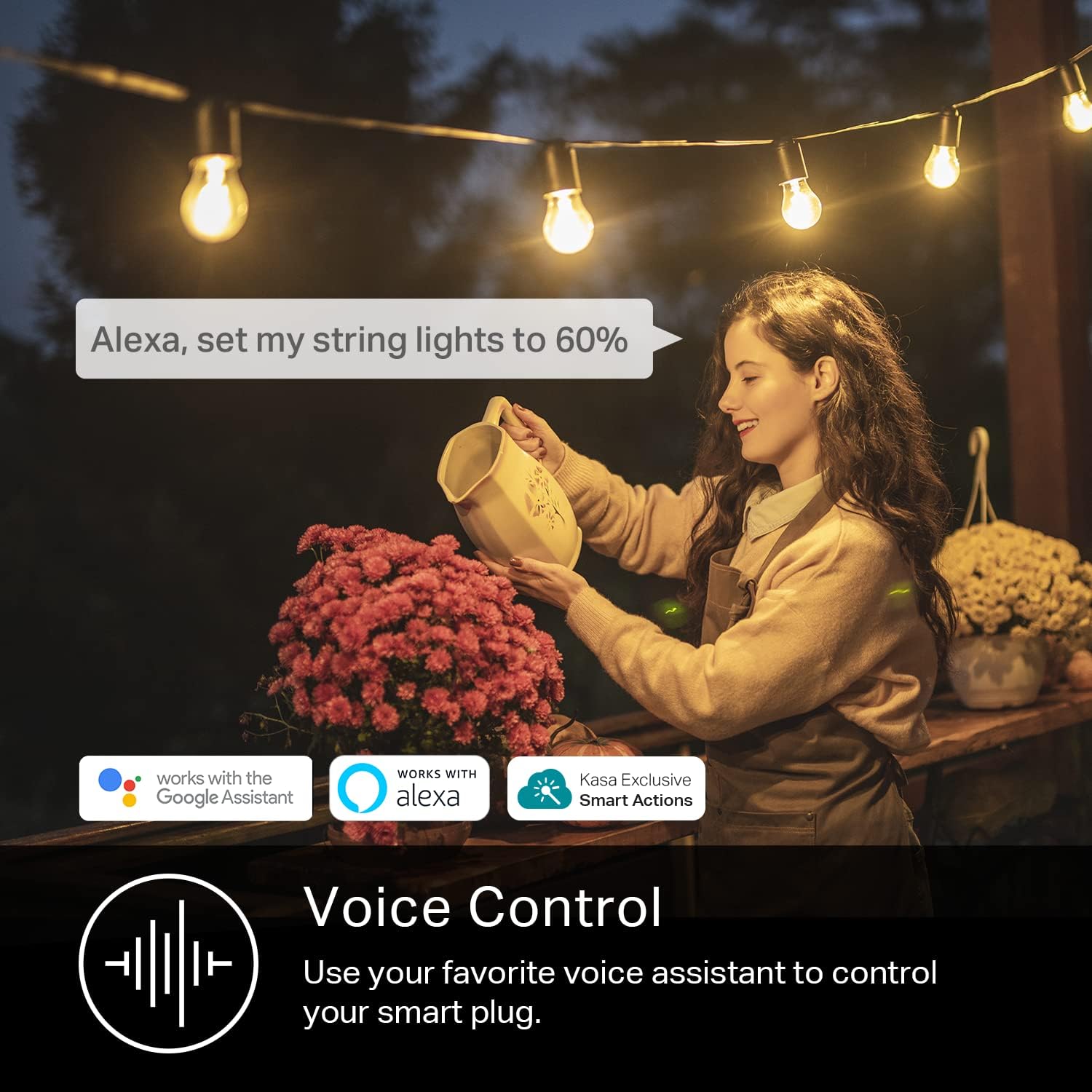 Kasa Outdoor Smart Plug, Smart Home Wi-Fi Outlet Timer, Max Load 15A/1875W, IP64 Weather Resistance, Compatible with Alexa, Google Home & Smartthings, No Hub Required, ETL Certified(Kp401)