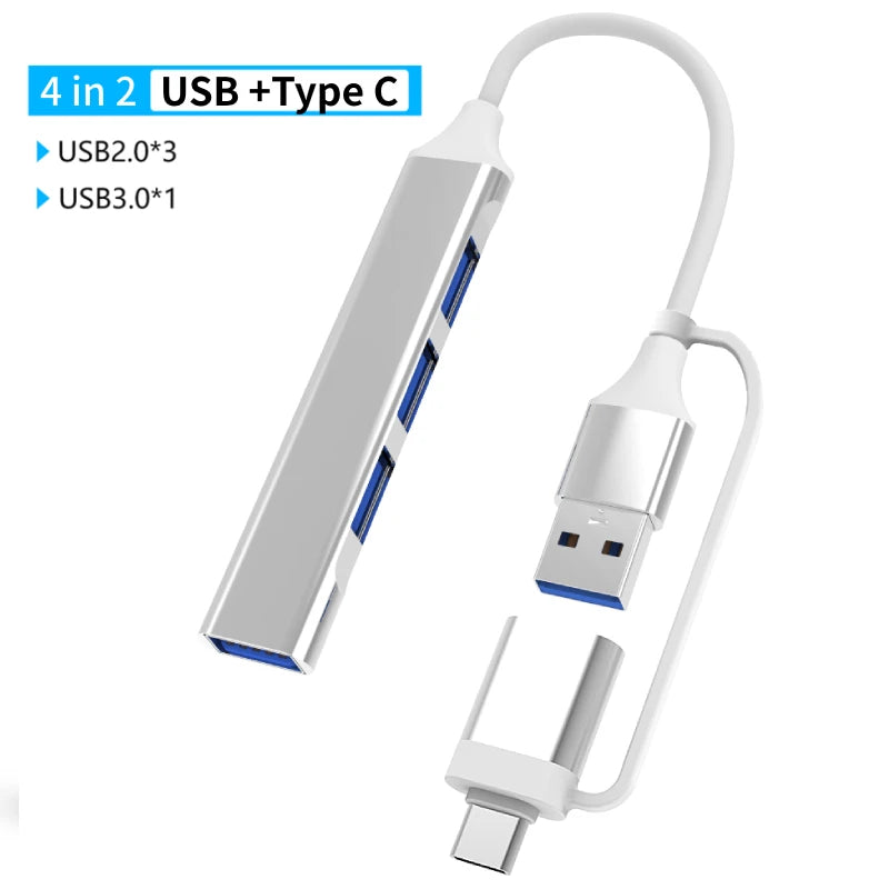 USB a Type C Hub Concentrator Docking Station Multi Adapter SD TF Card Reader Audio Multi-Hub Dock Splitter for Macbook Air PC