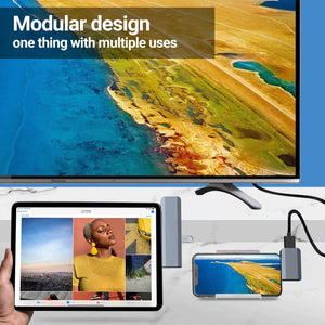 USB-C Docking Station 10 in 1 Magnetic Hub with Dual Monitor +USB 3.0+Type-C 3.0+SD/TF Reader+Pd 100W Charging for Mac Pro DELL