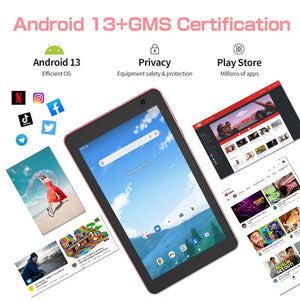 8 Inch Tablet Android 14, 8GB(4+4 Expand) RAM 64GB ROM,1TB Expand,1280X800 IPS Screen 5000MAH Battery,Dual Camera, Wifi