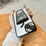 Electroplated Quicksand Cup Phone Case Drop-resistant Soft Shell