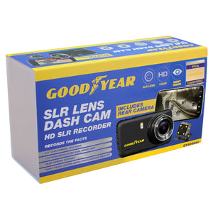 Goodyear 1080P Dual Lens Car DVR Front and Rear Camera Video Dash Cam Recorder