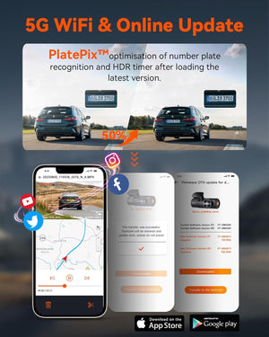 N4 Pro 4K 3 Channel Dash Cam 5G Wifi GPS, STARVIS 2, 4K+1080P+1080P Front and Rear inside Triple Car Camera 3CH HDR, Night Vision, Voice Control, 24/7 Buffered Parking Mode, Support 512GB