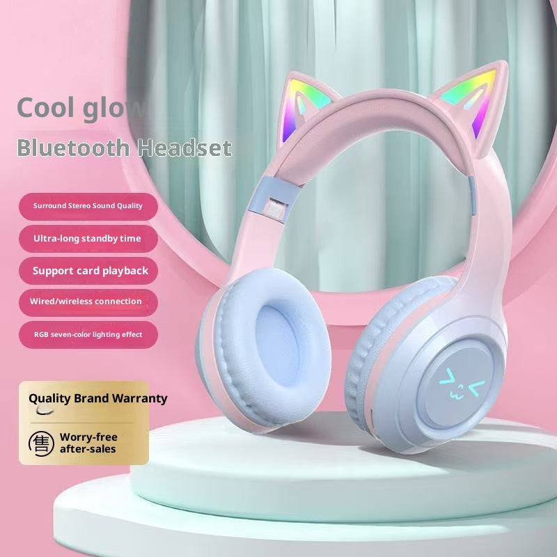 Cute Cat Ear Wireless Bluetooth Headphones