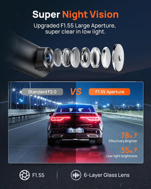 3K Wifi Dash Cam M310 3K Plus, Smart Voice Command 1620P QHD Dash Camera for Cars, WDR, Superior Night Vision, 24H Parking Monitor with APP Control, Time-Lapse Recording, Collision Detection