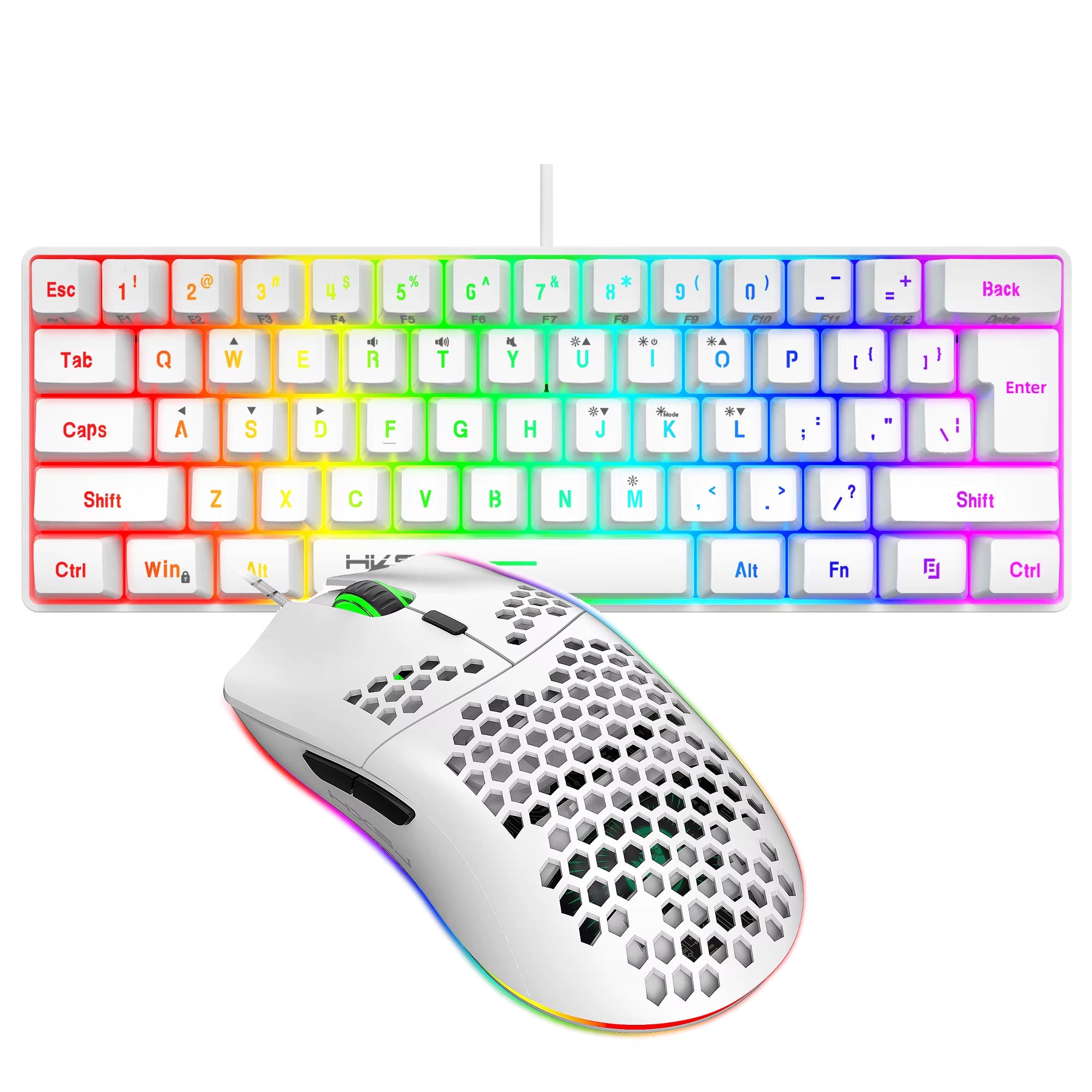 Hot Selling  61 Keys V700 RGB Luminous Mechanical Feel Keyboard and Mouse Combos Gaming Set for Computer Game